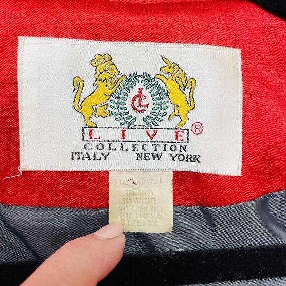 Vintage LC Live Collection Blazer Jacket Mens 3X Red Formal Italy Clubwear - Picture 4 of 12